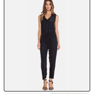 Silk Black Sleeveless Jumpsuit